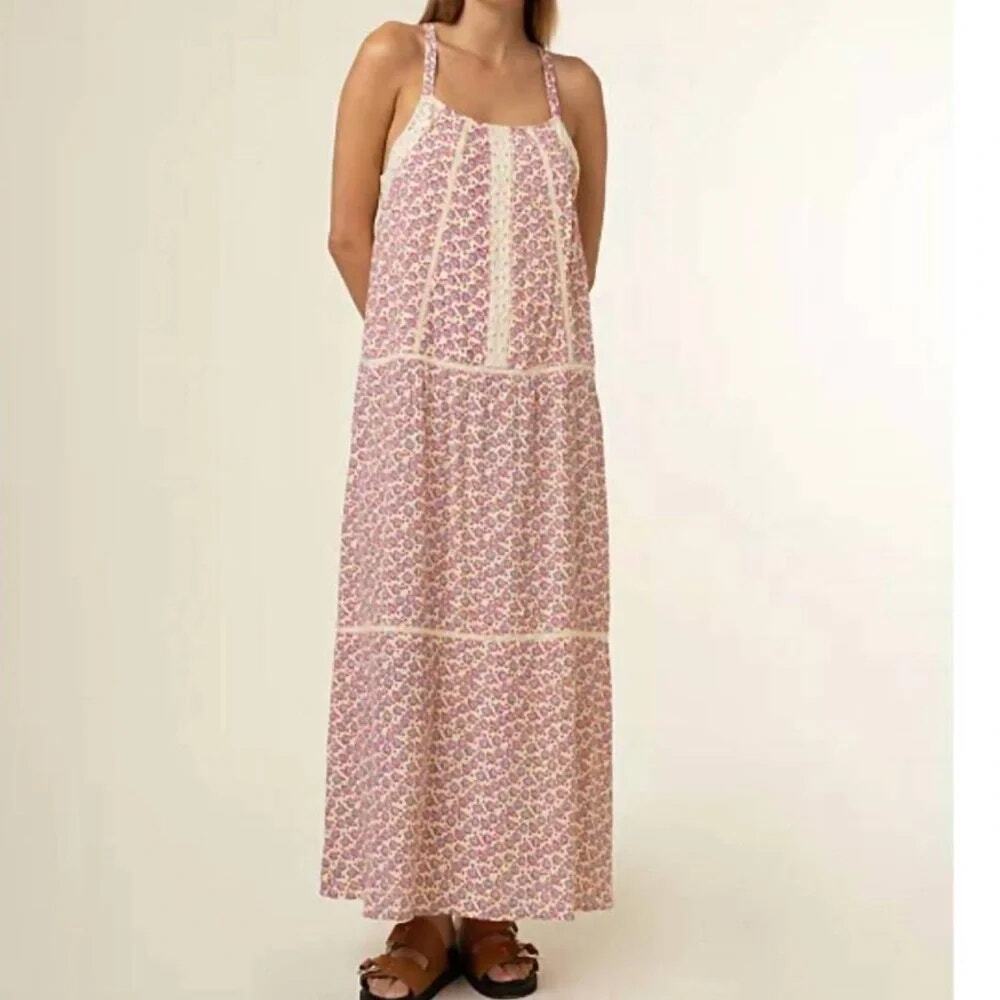 FRNCH Paris Acacia Dress NWT Boho Maxi Crochet Lace Floral Size L